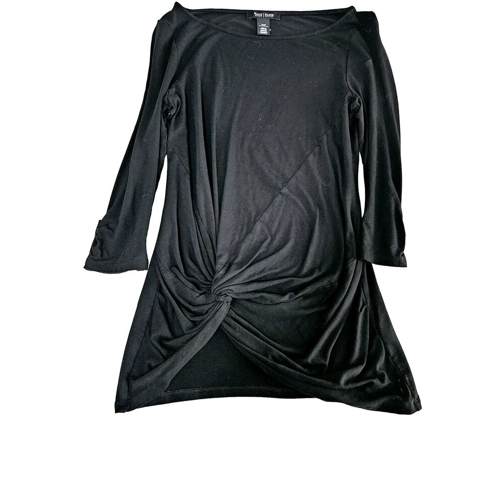 White House Black Market Womens Blouse Black Size XXS Rayon Blend Stretch